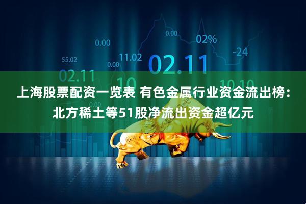 上海股票配资一览表 有色金属行业资金流出榜：北方稀土等51股净流出资金超亿元